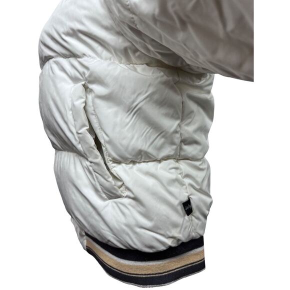 Baby Phat White Down Puffer Zip Hood Vintage Y2K Jacket Coat Medium Streetwear - Picture 10 of 16